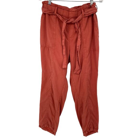 SOCIAL STANDARD BY SANCTUARY Tencel Relaxed Fit Pull On Pants Rust Red Large - Picture 2 of 6